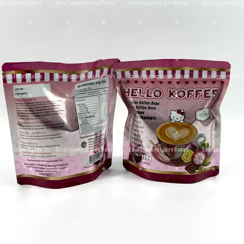 Brugerdefineret dryp kaffepakkepose Miljøvenlig plastik aluminiumsfolieposer Højbarriere fugtsikker pose til drypdrikke