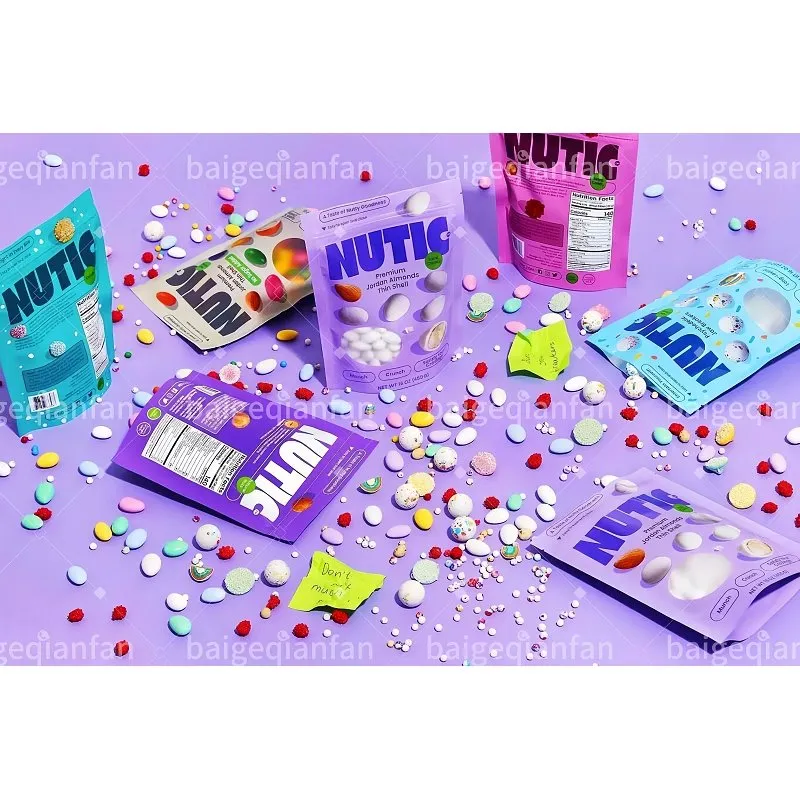 Folielamineret plast Genlukkelige Ziplock-poser Udgangsspiselige emballage Lugtsikre Candy Gummies 3,5 g Mylar-poser Specialtrykt