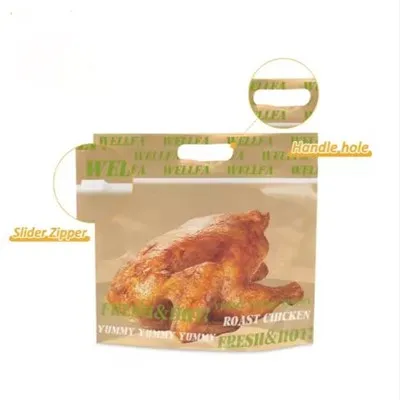 Specialdesignet stegt emballagepose Lamineret plastik Rotisserie Mad Mikroovn Hot Anti-dug stegt kyllingeposer