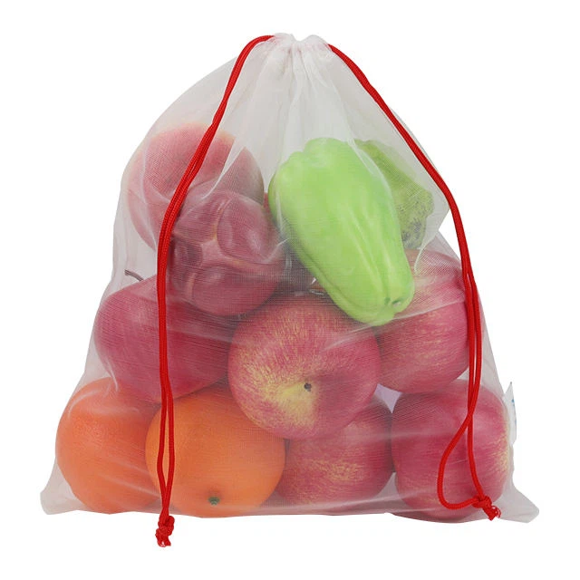 Miljøvenlige netposer med snoretræk til frugtgrøntsager